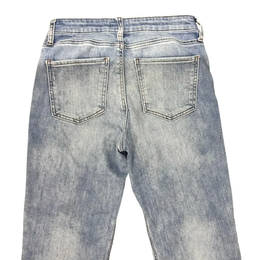 Kut From The Kloth Women’s 2 Distressed Straight Crop Jeans Light Wash Raw Hem - Picture 6 of 6